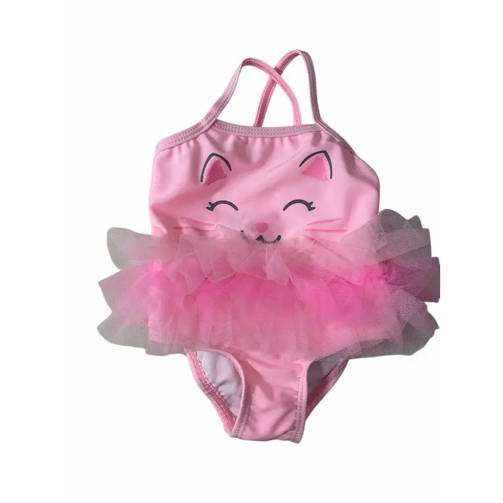 Osh Kosh Bgosh Heathtex Baby Girl 2 Swimsuits Bundle 0-3/3-6 Months Pink Tutu
